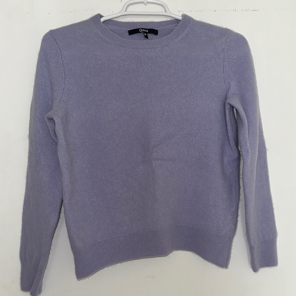 Quince Soft Purple Cashmere Crew Neck Sweater
